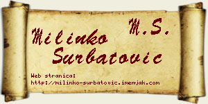 Milinko Šurbatović vizit kartica